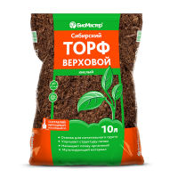 Торф сибирский верховой, КИСЛЫЙ 10л. для готензий, голубики  (влож. 5шт) БиоМастер